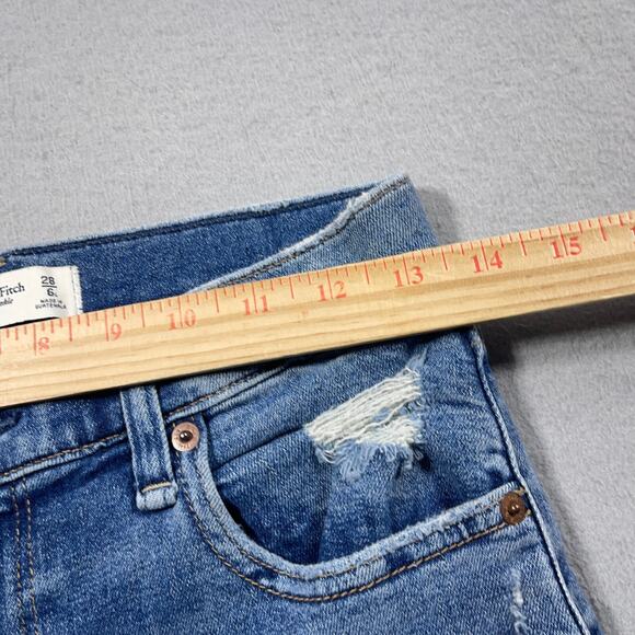 Abercrombie & Fitch Jeans Women 28 High Rise Super Skinny Ankle Distressed Hem - Picture 7 of 11
